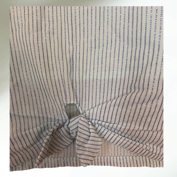 Cat & Jack Blue striped shirt with knot in front  Size Medium (7-8) - Picture 5 of 6